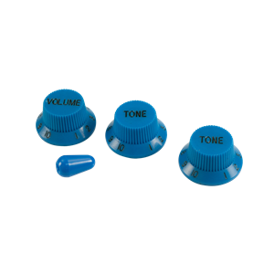WD Stratocaster/UFO Style Knob Set Blue w/ Matching Tip